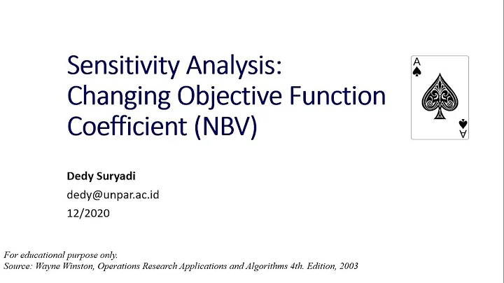 Week10.1 Sensitivity Analysis: Changing the Objective Function Coefficient (NBV)