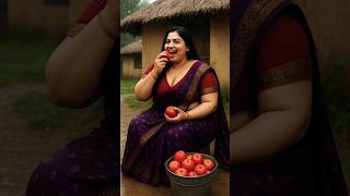 Grandmother Eats Apples Because Cow Stole Her Chicken Momos 😭 #ai #granny #cow