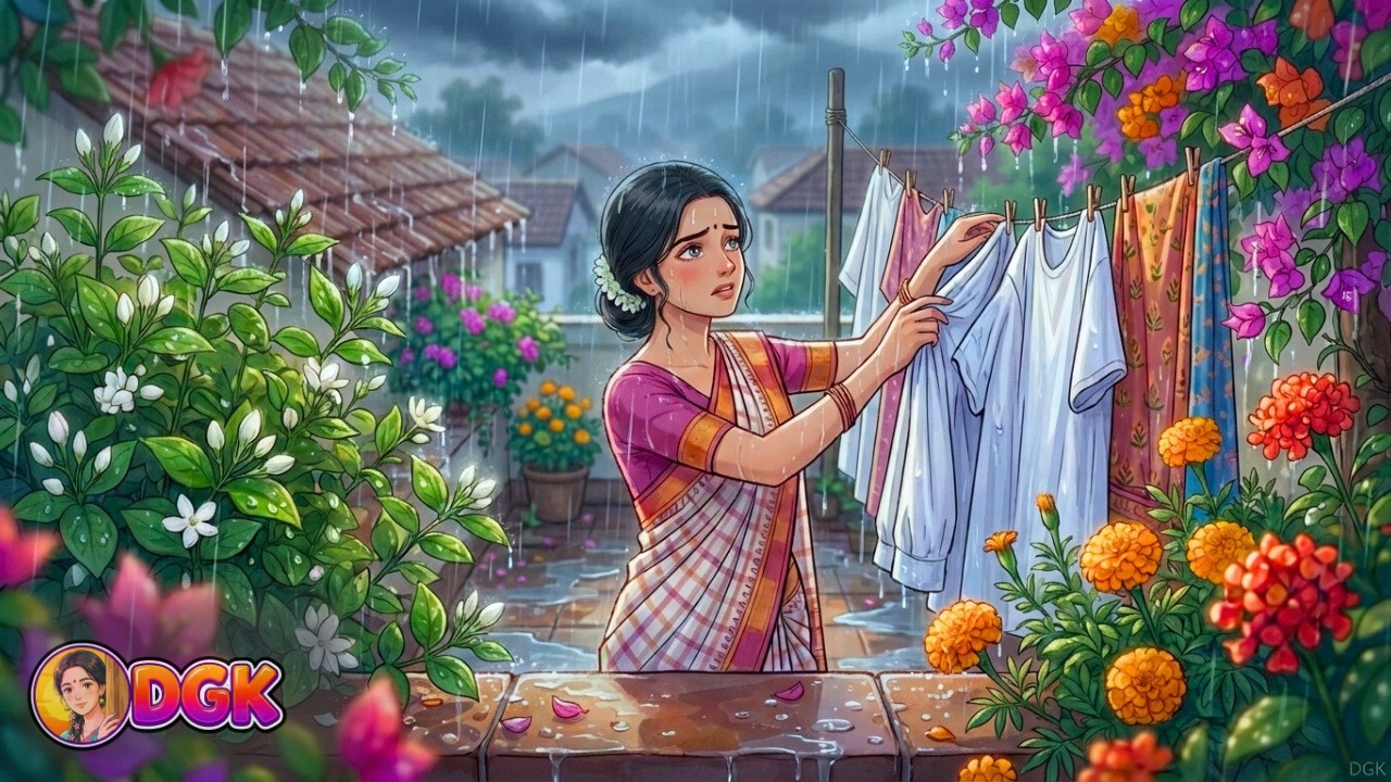 Ultimate Monsoon Escape: 1 Hour of Nostalgic Indian Village Kitchen & Rain