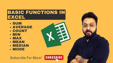 MS Excel - Basic Formulas and Function| SUM, AVERAGE, COUNT, MIN, MAX, MEAN, MEDIAN,MODE