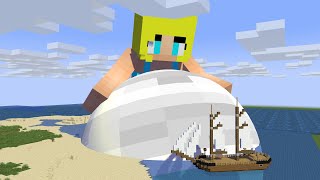 Fat giant minecraft eating the whole Yatch  Minecraft Animation