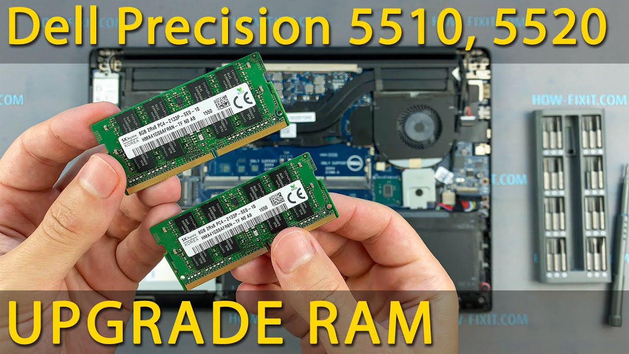 Dell Precision 5510, 5520 How to upgrade RAM memory in laptop