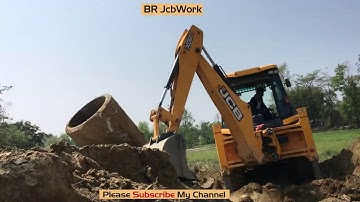 JCB 3DX Super Loader  Working for Hume pipe #Difficult Task