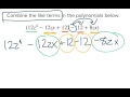 Combining Like Terms and Expressions