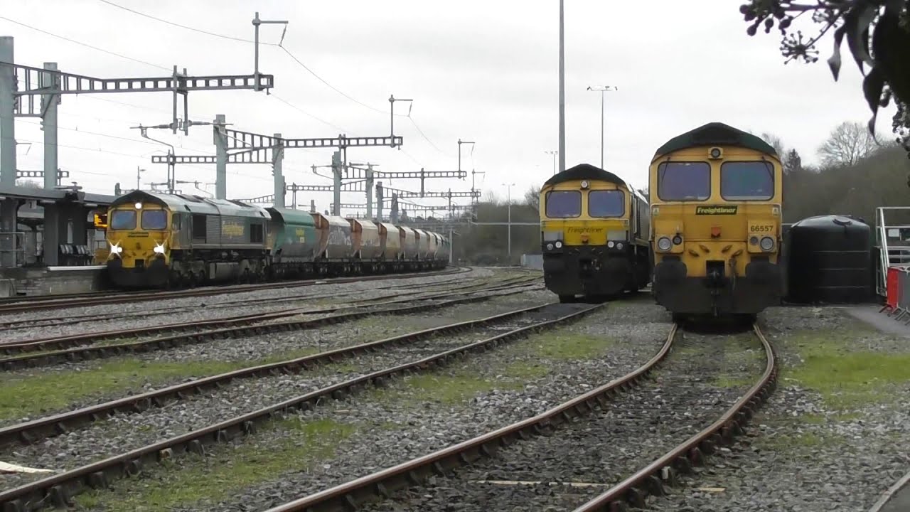 Stoke Gifford Depot Inc arrival of 66605 , 190221 YouTube