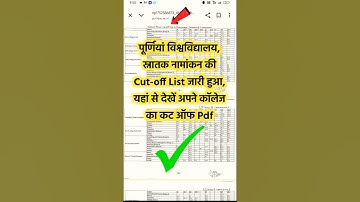 Purnea University UG 1st Cutoff List 2025 | Purnea University UG 1st Merit List 2025 Kaise Dekhe