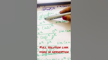 [1/(D^2+a^2)]^r.sin(ax+b) differential equation #shorts full video link in comment