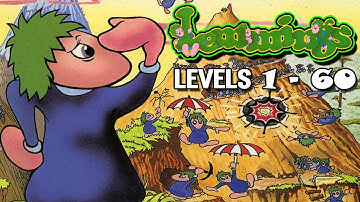 Lemmings 1 (1991) Gameplay | Levels 1-60