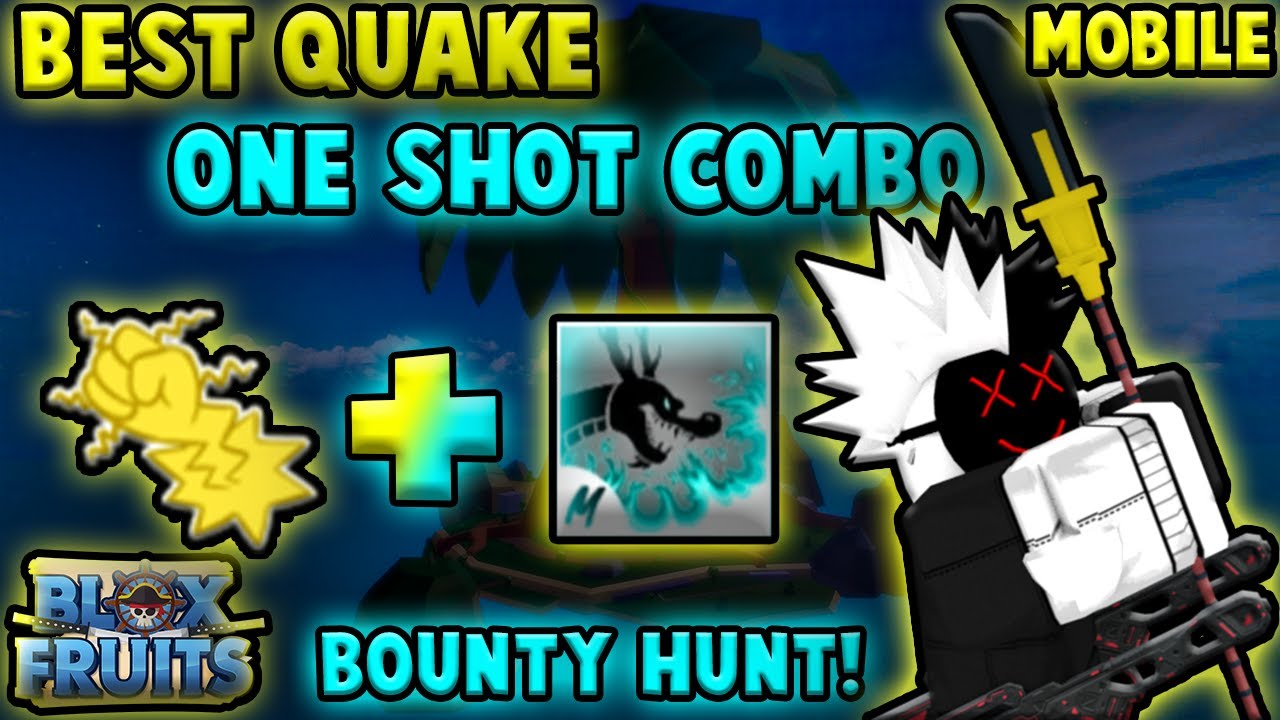 Best Fruit Quake + Death Step One shot combo』Bounty Hunt l Roblox, Blox  fruits update 17