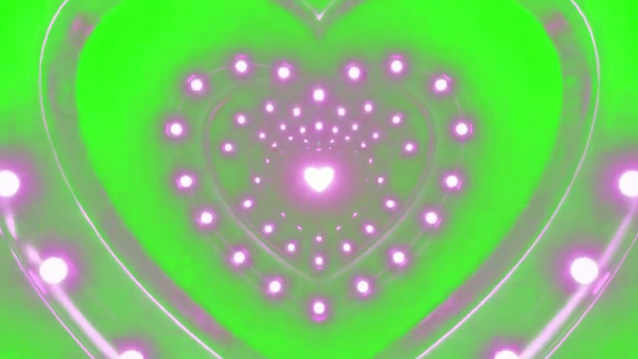 💗Efecto tunel de CORAZONES neon pantalla verde💖corazón chroma key  💝
