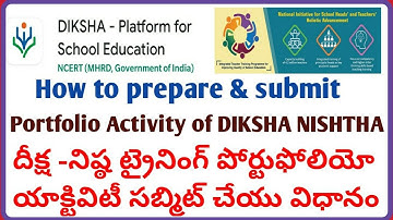 How to prepare & submit Portfolio Activity of DIKSHA NISHTHA