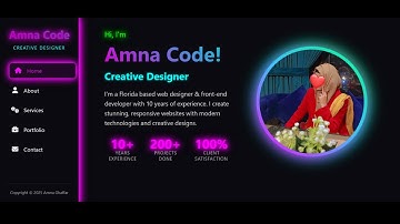Create a complete portfolio website using HTML CSS and Javascript#design #webdeveloper #viralvideo 