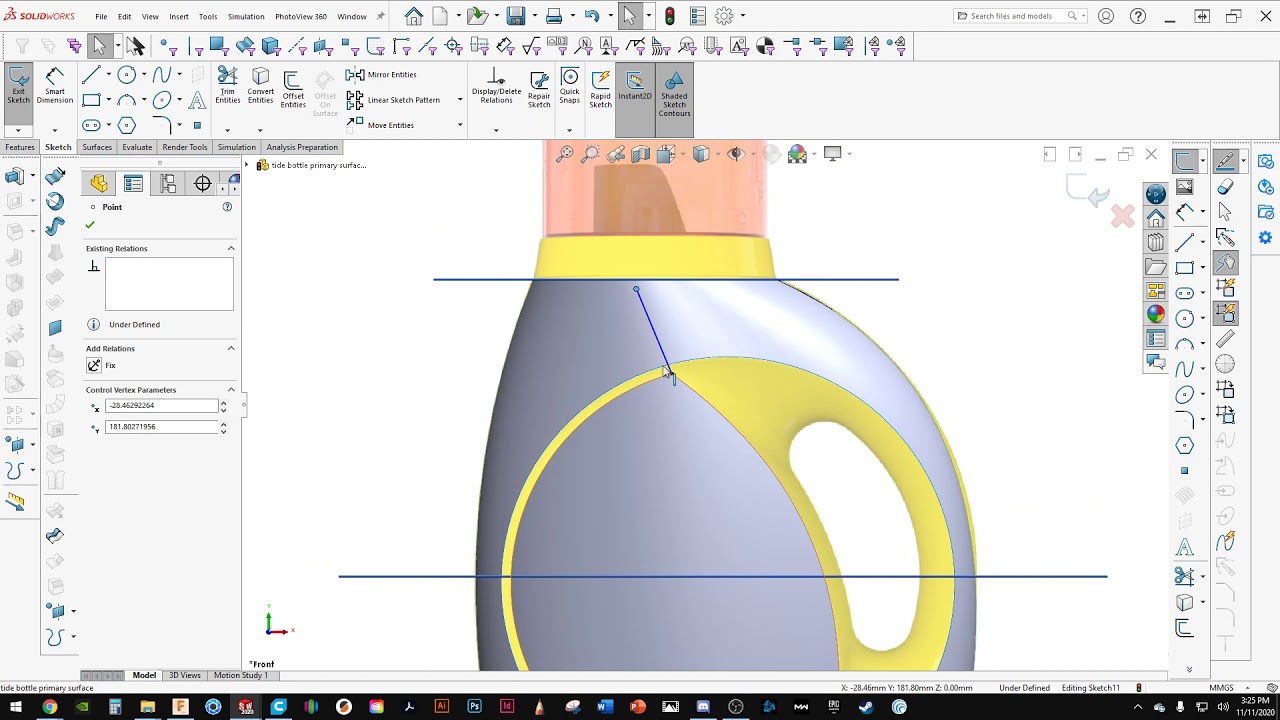 Tide bottle 2nd step offest surface