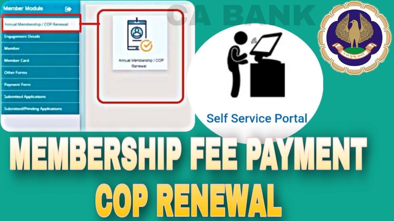 ICAI MEMBERSHIP FEE PAYMENT COP RENEWAL For Member YouTube icai-membership-fee-payment-cop-renewal-for-member-youtube