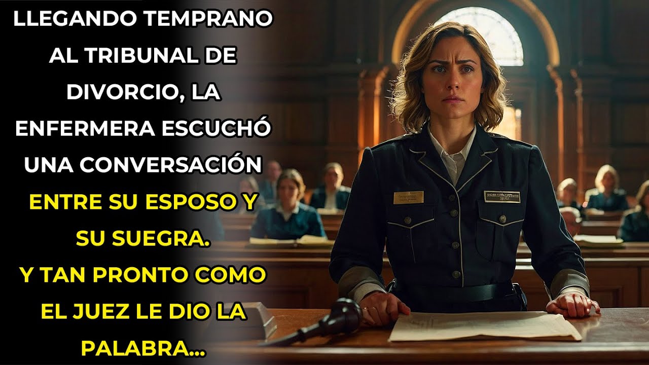 AL LLEGAR TEMPRANO AL TRIBUNAL DE DIVORCIO, LA ENFERMERA ESCUCHÓ UNA CONVERSACIÓN ENTRE SU ESPOSO Y
