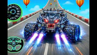 💥 Monster Truck Mega Ramp Madness | Extreme Stunts &amp; Insane Crashes 🔥 Mega Ramp Racing