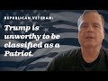 "We have three Purple Heart recipients in our family." Michael is a Patriot against Trump