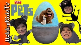 Giant PETS Surprise Egg with Toys From The Movie by HobbyKidsTV