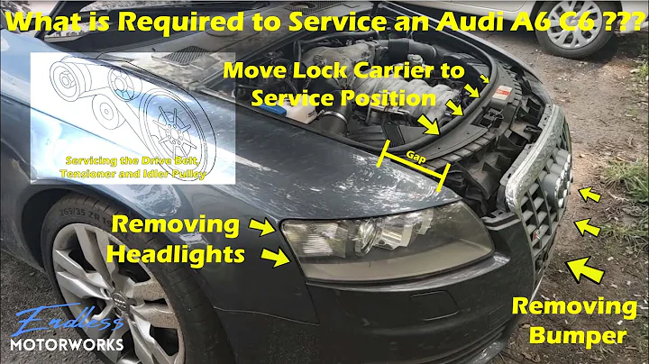Removing the Front Bumper, Headlights and Moving Lock Carrier to Service Position - Audi A6 C6 4F
