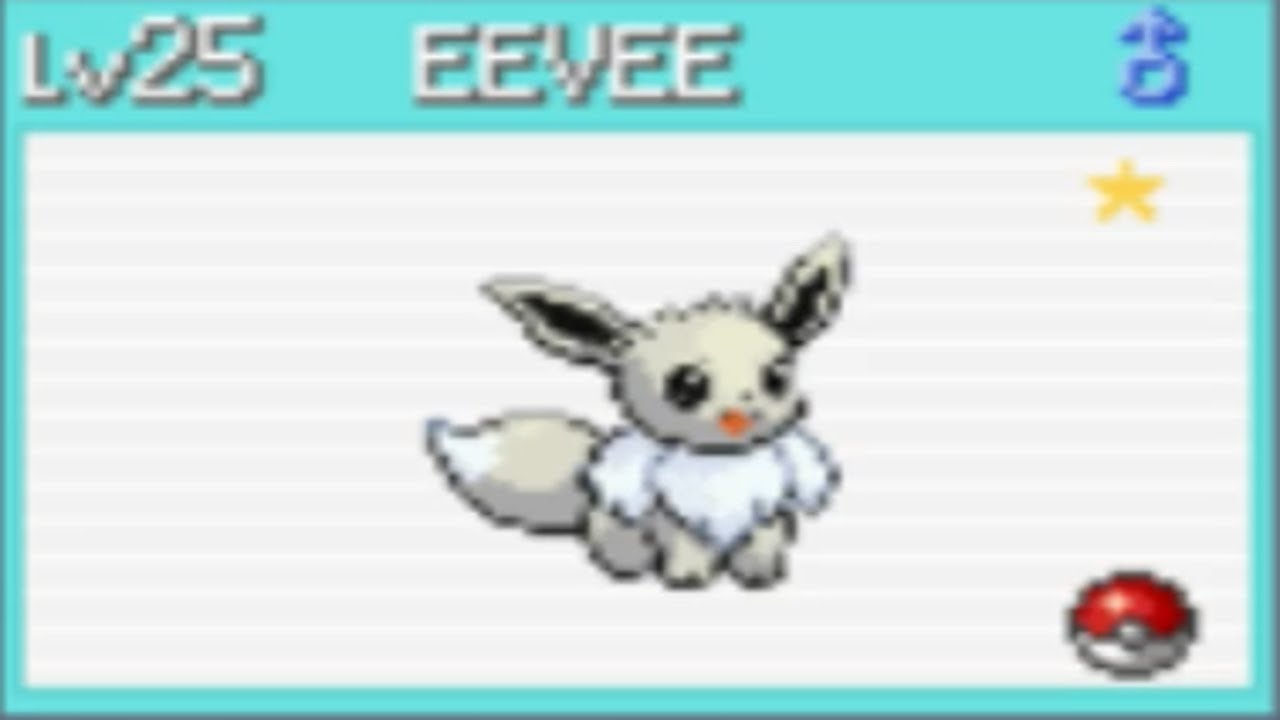 gen3] Shiny Eevee in Fire red After only 534 SRs! Traded it to