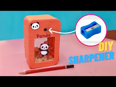 DIY Cute panda pencil sharpener very easy || How to make pencil sharpener box with cardboard
