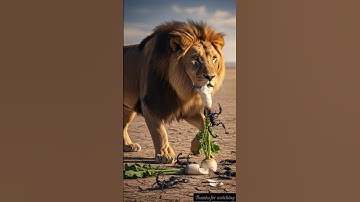 The roots of a lion turned into scorpions #ai #animation #animal #plants #shorts #trend
