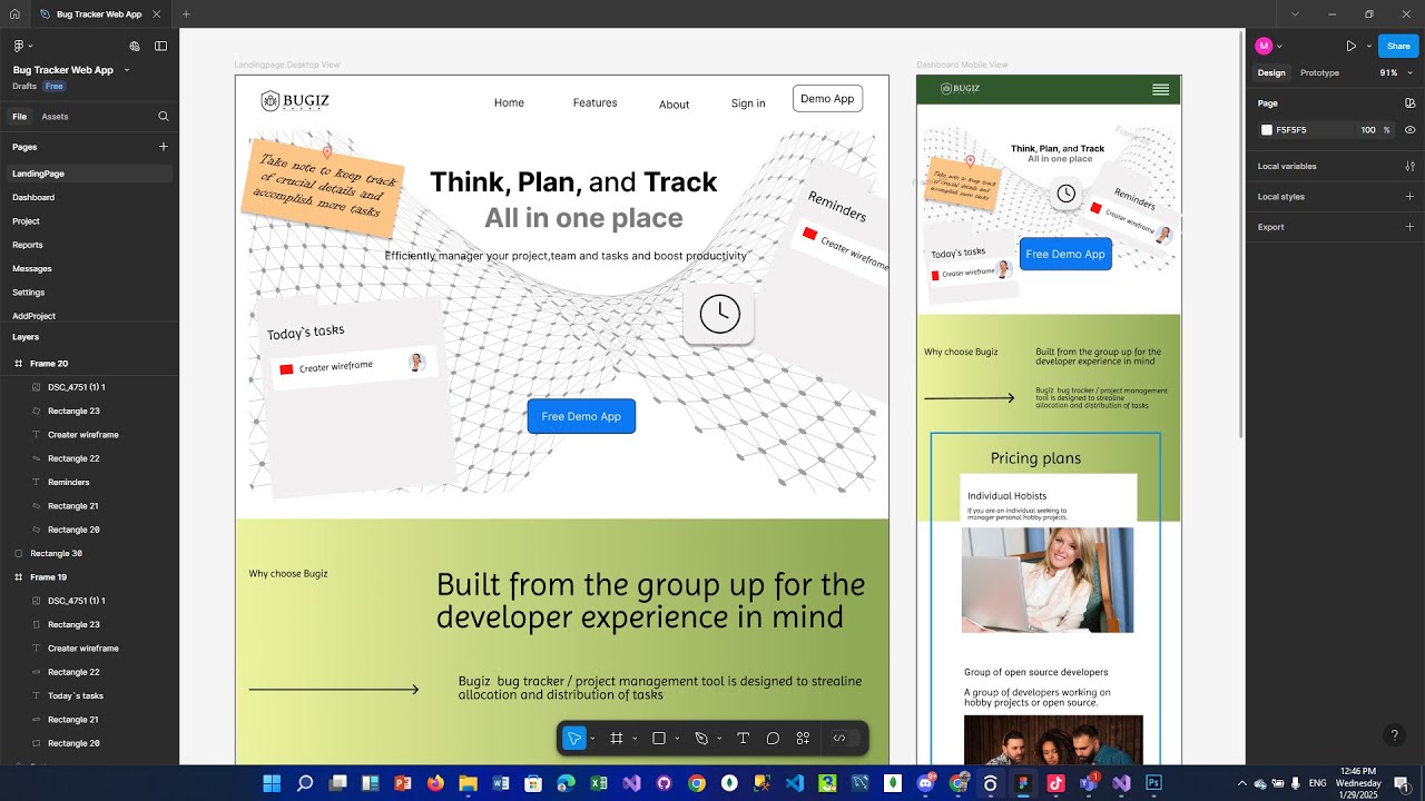 Bug tracker Landing page Mobile screen - YouTube