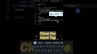 How to Create a button input using HTML|#html #coding #inputs #button #css #shorts #viralvideo #yt