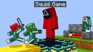 Minecraft Bedwars, Nhưng Đại Chiến Squid Game Siêu Khó Sở Hữu Kiếm Siêu Vip Troll Noob Team ??