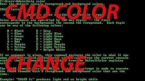 Changing CMD font and background colors