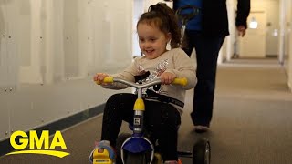 Girl with spina bifida who wasn’t expected to walk loves running and kicking goals l GMA Digital