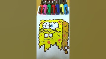 How to draw SpongeBob with Posca Markers (#shorts) | Drip Effect! 2021