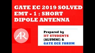 GATE EC 2019 S0LVED 1 EMT |ANTENNA