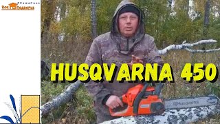 Как заточить цепь бензопилы Husqvarna 450 своими руками. Бензопила в работе. 