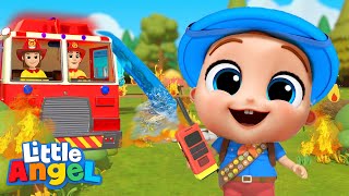 Firefighters To The Rescue! | Little Angel Kids Songs & Nursery Rhymes