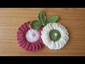 #كروشيه# وردة مجسمة زهرة الأقحوان 3D crochet flower (قناة كشكول بسمة Basma crochet& handmade)