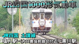 JR四国　1000形気動車　土讃線　塩入駅-(大口農協前踏切付近)-黒川駅