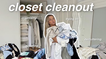 massive CLOSET CLEAN OUT & TRY ON ( decluttering & organising everything!! )