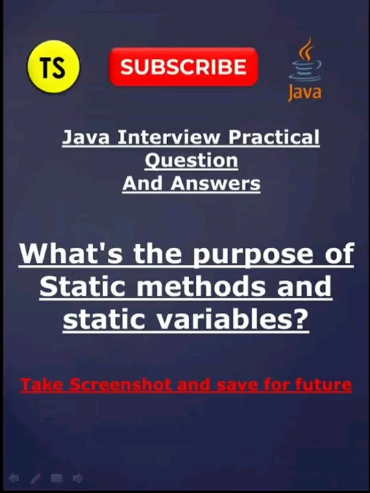 What is static methods and static variables in Java #javaprogramming ...