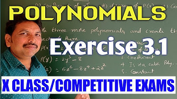 POLYNOMIALS/EXERCISE 3.1/CLASS X