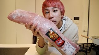 巨大豚肉を使ってサムギョプサルを作る！