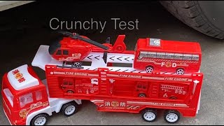 Car vs Plastic | Plastic Toy | Rescue Team | Fire Truck | Rescue Helicopter | Container Truck Toy. screenshot 4