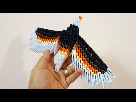 How to make a 3D origami eagle (hawk) / 3D origami tutorial