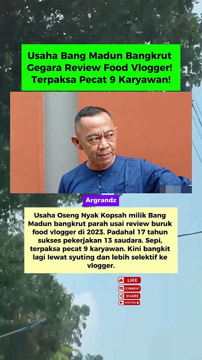 Usaha Bang Madun Bangkrut Gegara Review Food Vlogger! Terpaksa Pecat 9 Karyawan!