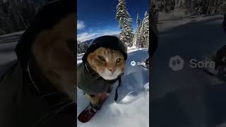 Котик сноубордист