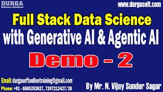 FULL STACK DATA SCIENCE with Generative AI & Agentic AI tutorials || by Mr. N. Vijay Sunder Sagar
