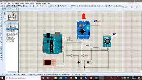 Sensor de fuego y humo con proteus