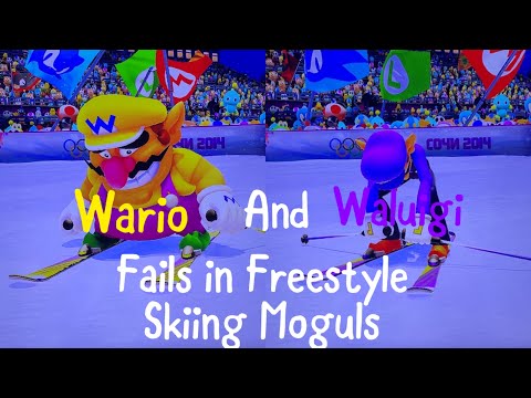 Mario Sonic At The Sochi 2014 Wario Waluigi Fails In Freestyle Skiing Moguls