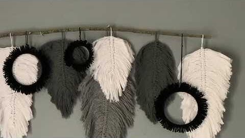 DIY macrame feather wall hanging