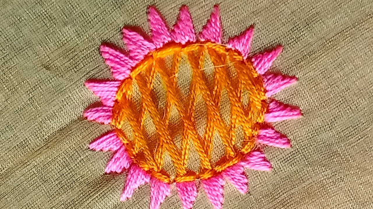 Hand Embroidery Circle Brazilian Flowers Designs Easy Circle flowers